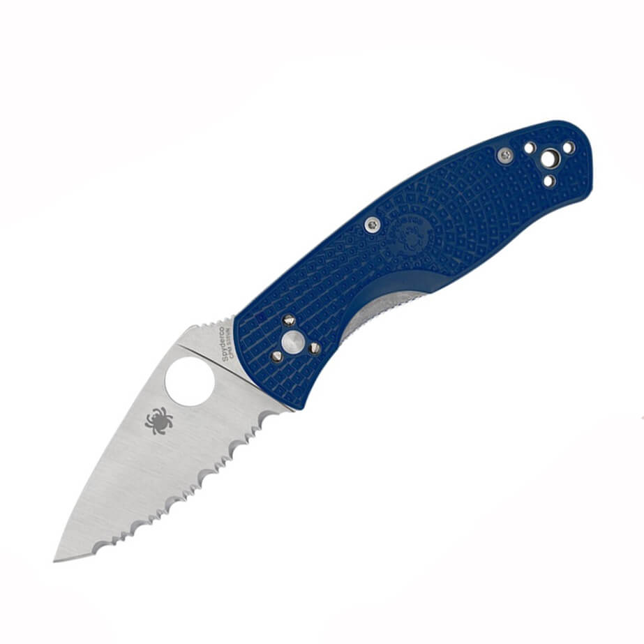 Couteau de poche Spyderco Persistence FRN Blue et lame en acier C...