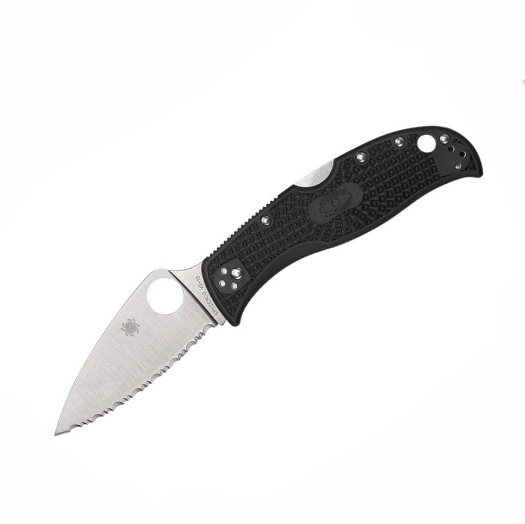 Couteau de poche Spyderco Leafjump avec manche FRN noir et lame d...
