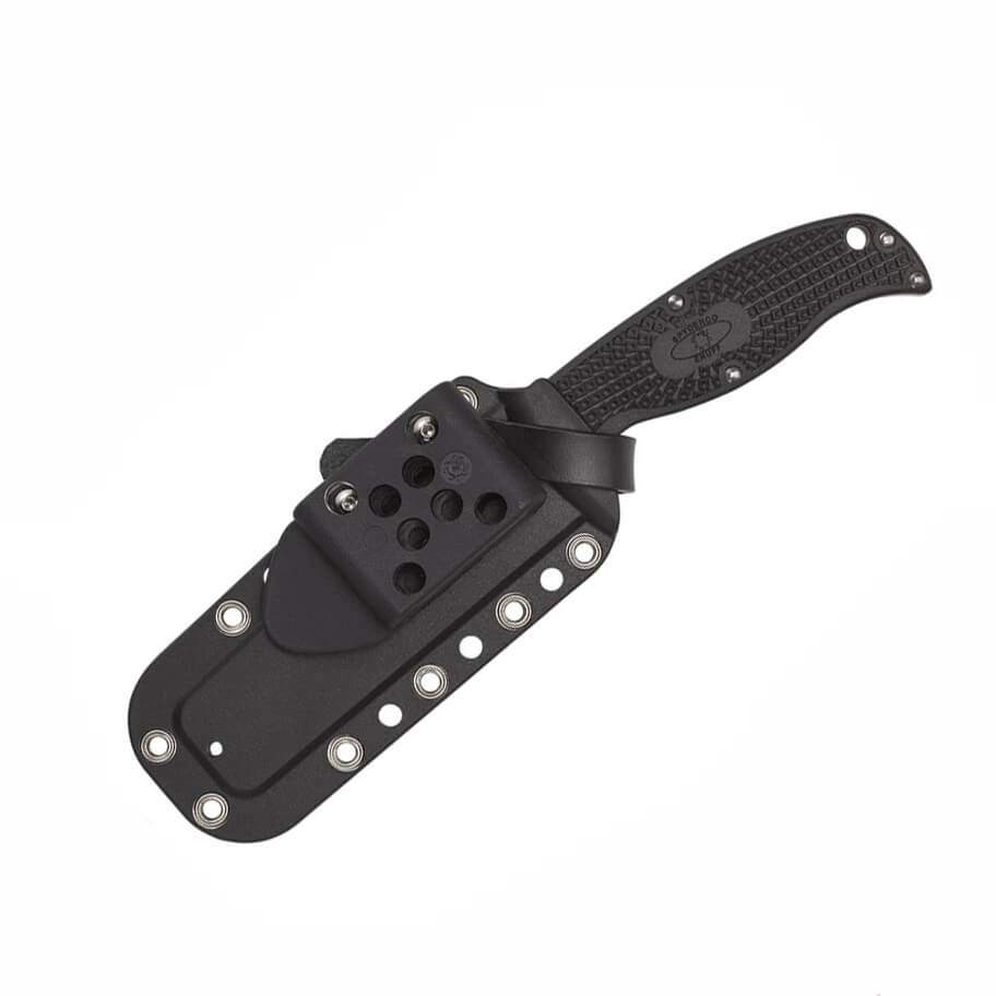 Cuchillo Spyderco ENUFF 2 con mango de FRN negro y hoja dentada de VG-10 FB31SBK2