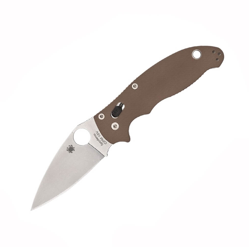 Couteau de poche Spyderco Manix 2 avec manche marron G-10 et lame...