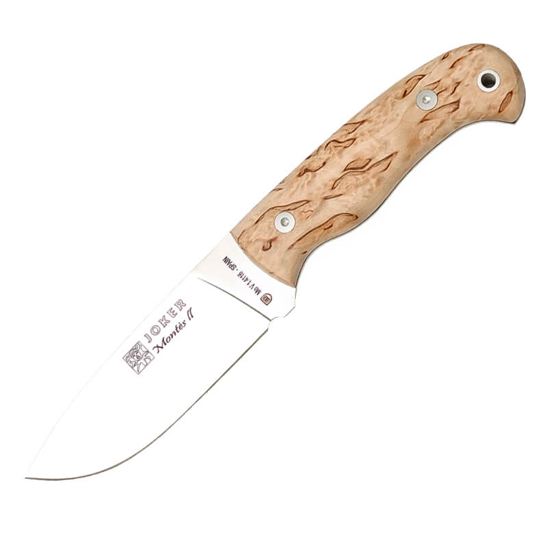 Cuchillo de caza Joker Montés II con mango de madera de abedul y hoja de 11 cm