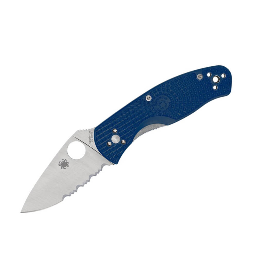 Couteau de poche Spyderco Persistence avec manche FRN bleu et tra...