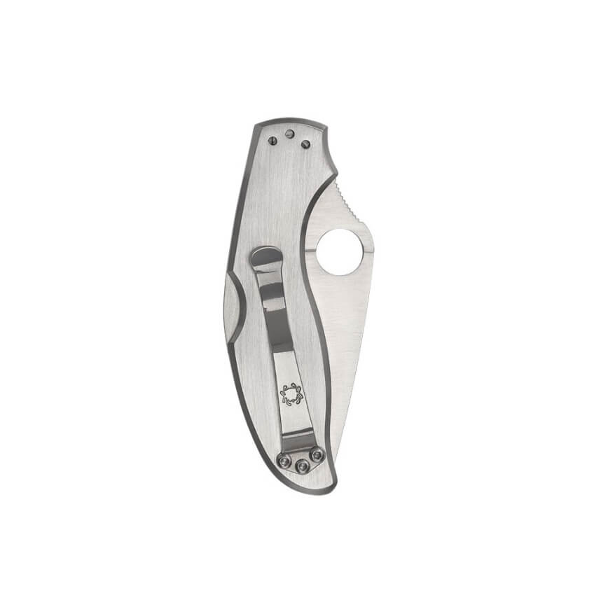 Navaja Spyderco Uptern SS con mango de acero inoxidable y hoja plana de acero 8Cr13MoV
