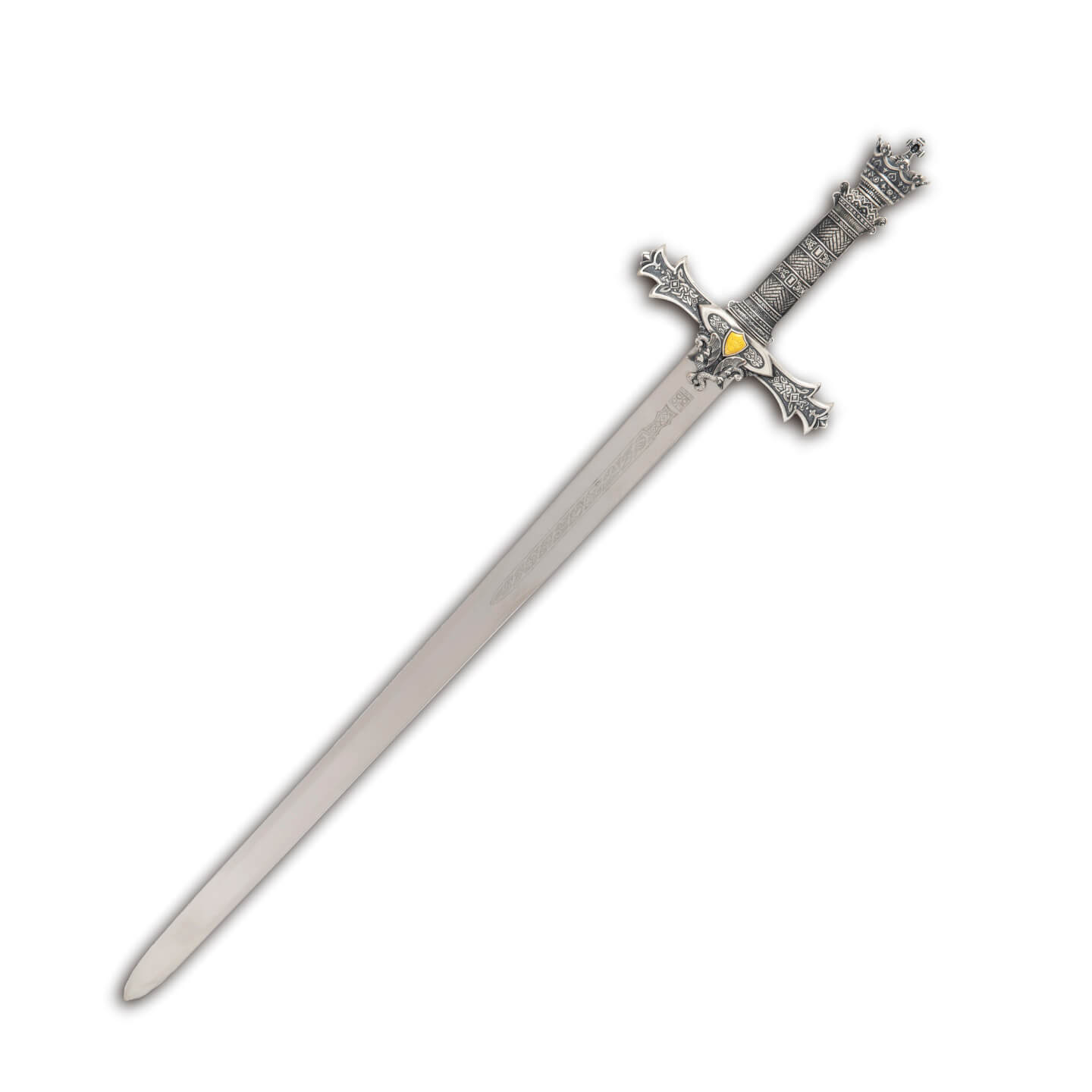 Espada Rey Arturo cadete con empuñadura en plata con grabados Ma...