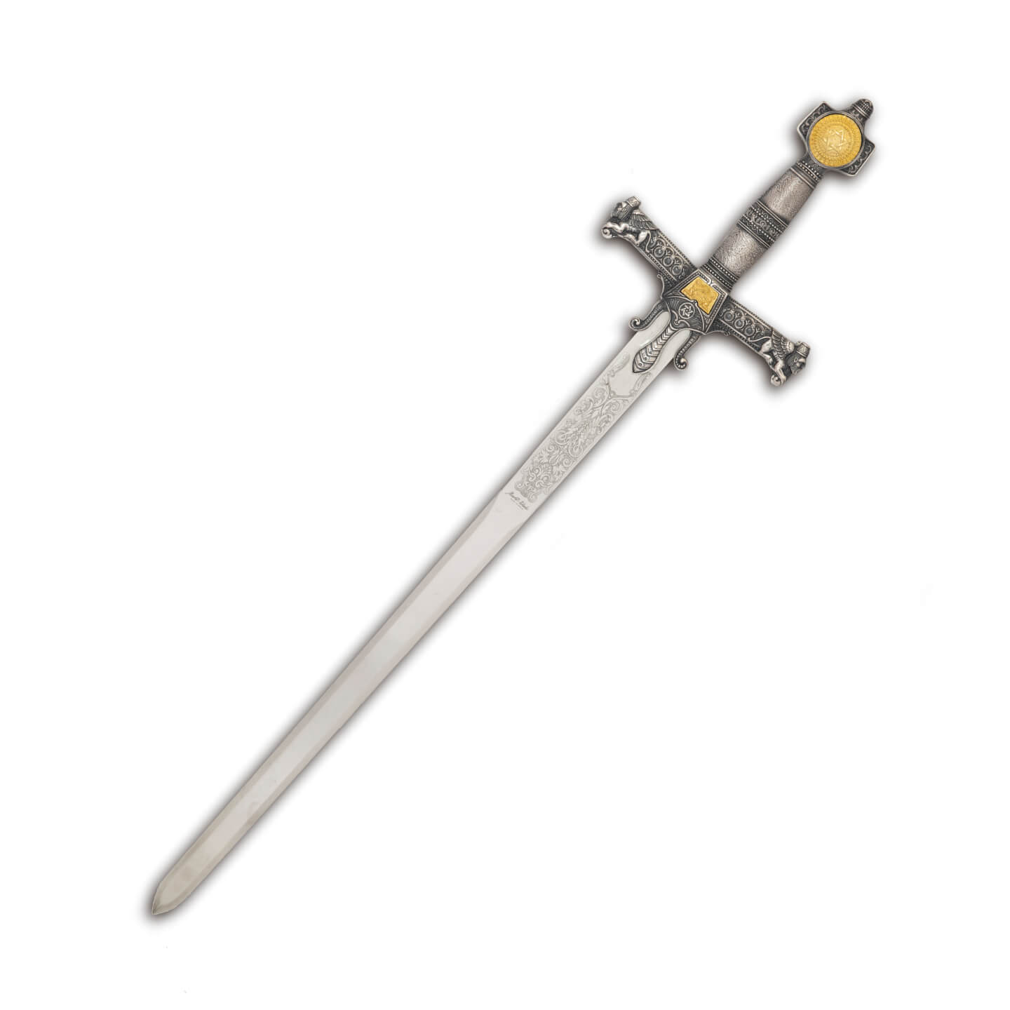Espada Salomón cadete con empuñadura en plata con grabados Mart...
