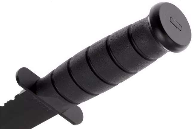 Cuchillo táctico Ka-Bar Kraton G Tanto 1245 - Hoja de 20 cm parcialmente dentado y funda en kydex