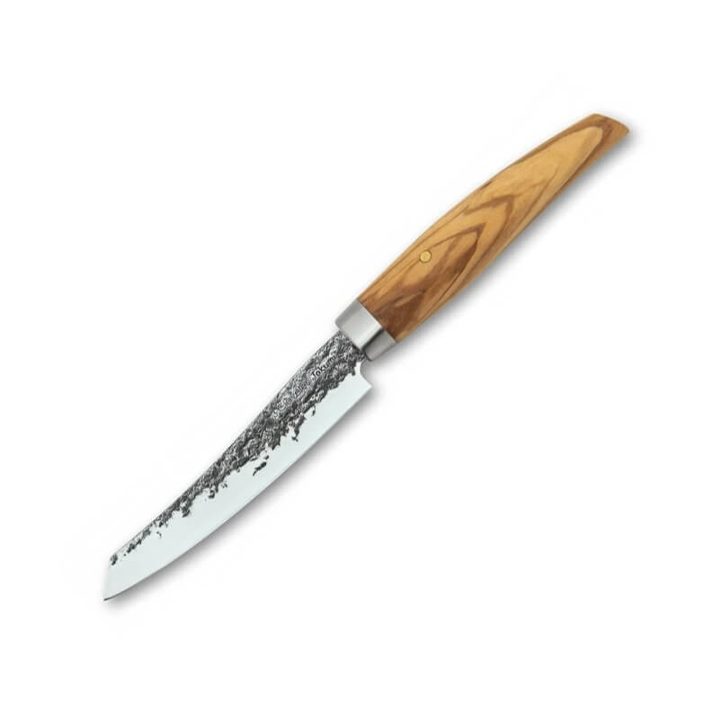 Cuchillo de verduras con mango de madera de olivo y hoja de 12.5 ...