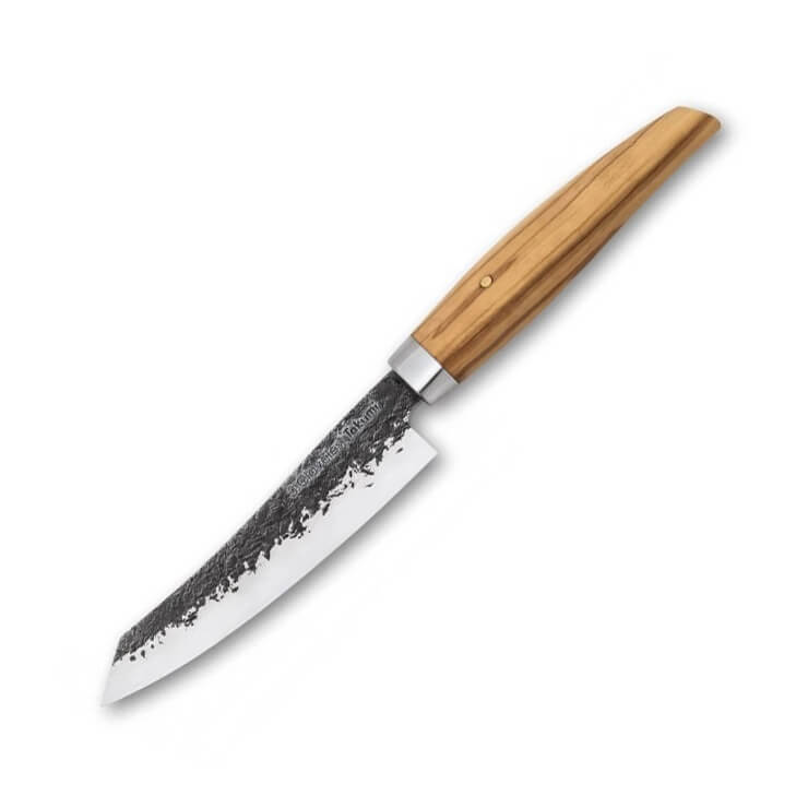 Cuchillo de cocina con mango de madera de olivo y hoja de 15 cm 3...