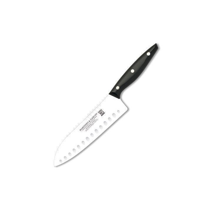 Cuchillo santoku con hoja alveolada de 20 cm y mango de polioxime...