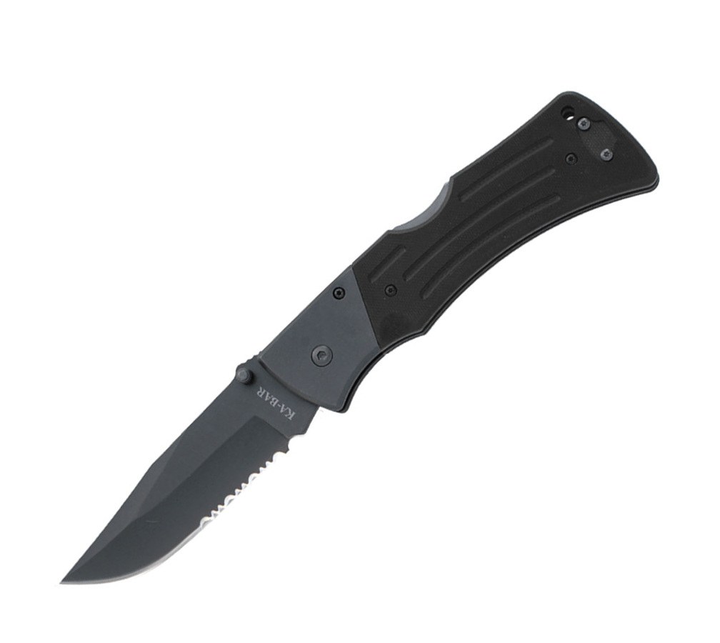 Navaja táctica Ka-Bar Mule G10 3063 - Hoja clip point de 10 cm e...