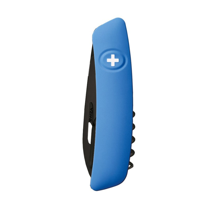 Navaja multiusos Swiza D03 AllBlack con mango azul