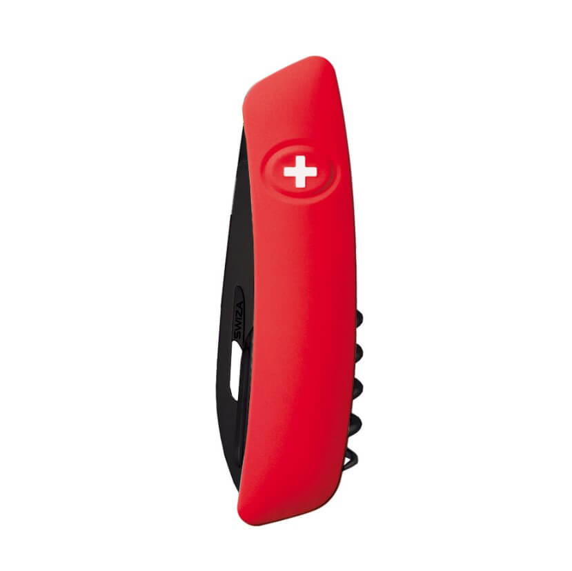 Navaja multiusos Swiza D03 AllBlack con mango rojo