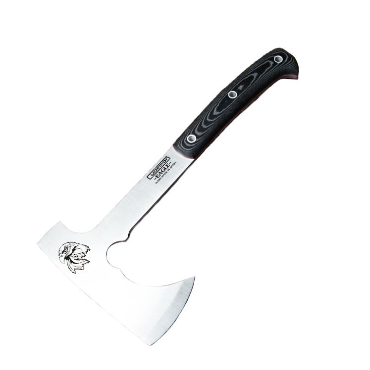 Hacha Cudeman Eagle con mango de micarta negra y hoja de acero B�...