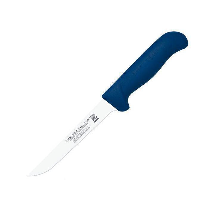 Cuchillo deshuesador con hoja recta de 15 cm y mango azul Martine...