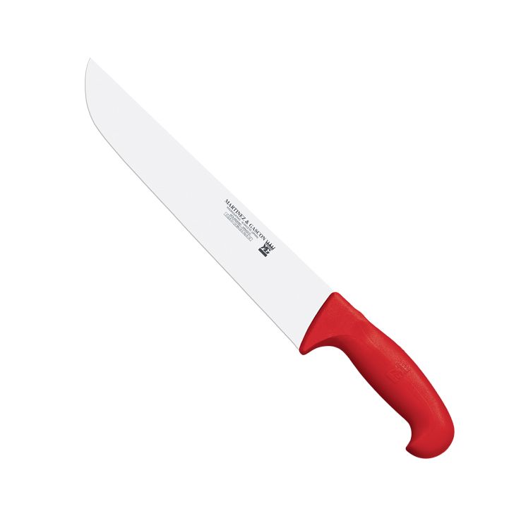 Cuchillo carnicero con hoja de 36 cm y mango de polipropileno roj...