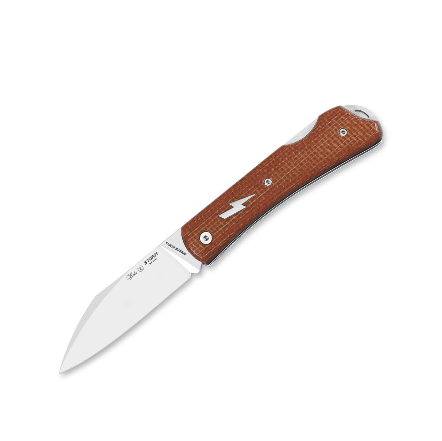 Navaja de bolsillo Nieto Storm con cachas de micarta yute naranja