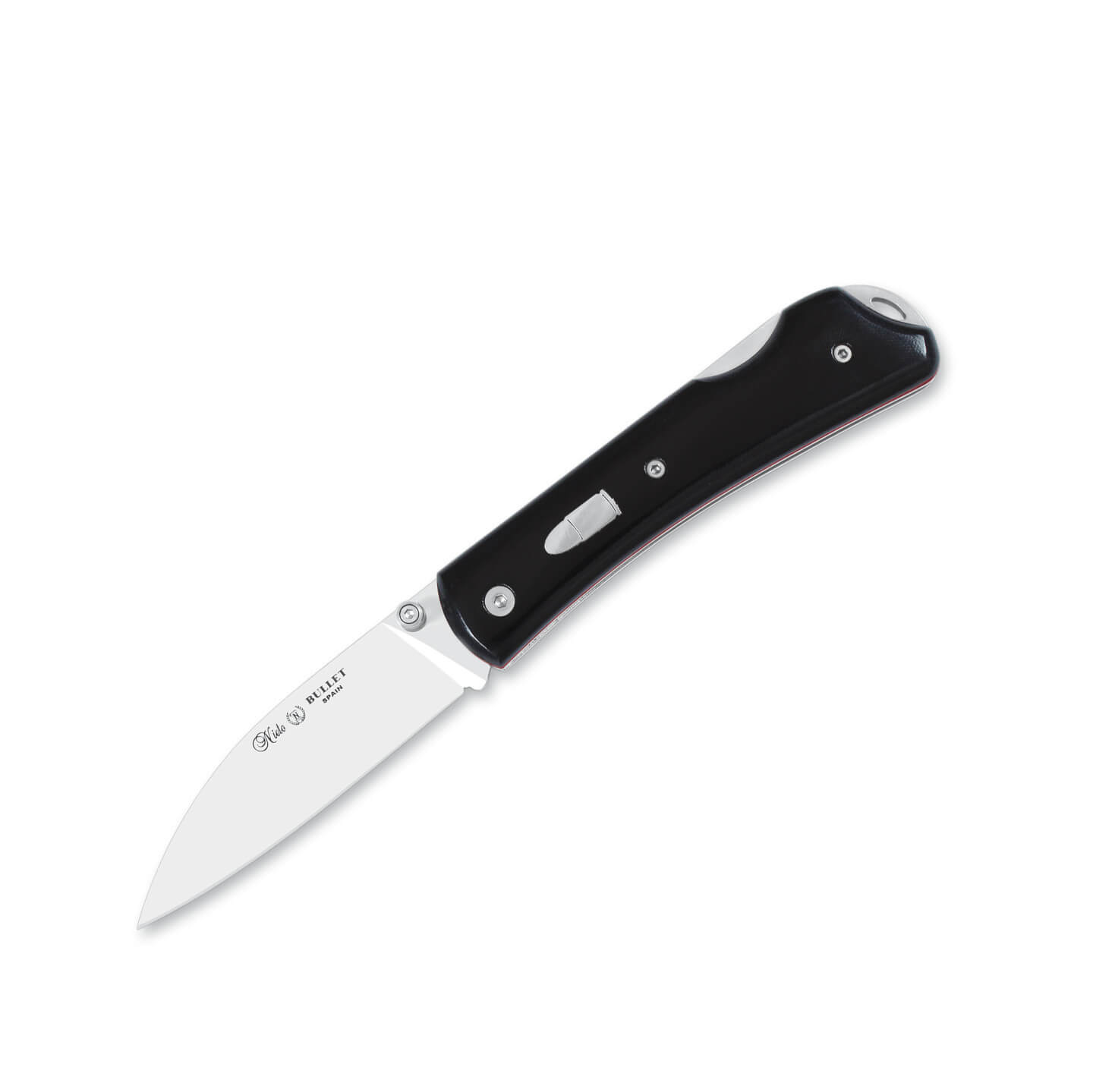 Navaja Nieto Bullet con mango de micarta negra con hoja de N690Co