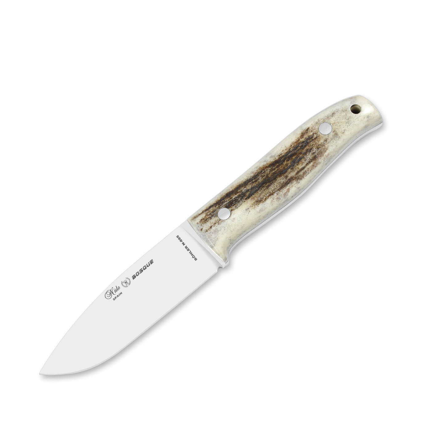 Cuchillo de caza Nieto Bosque con mango de asta de ciervo y hoja ...