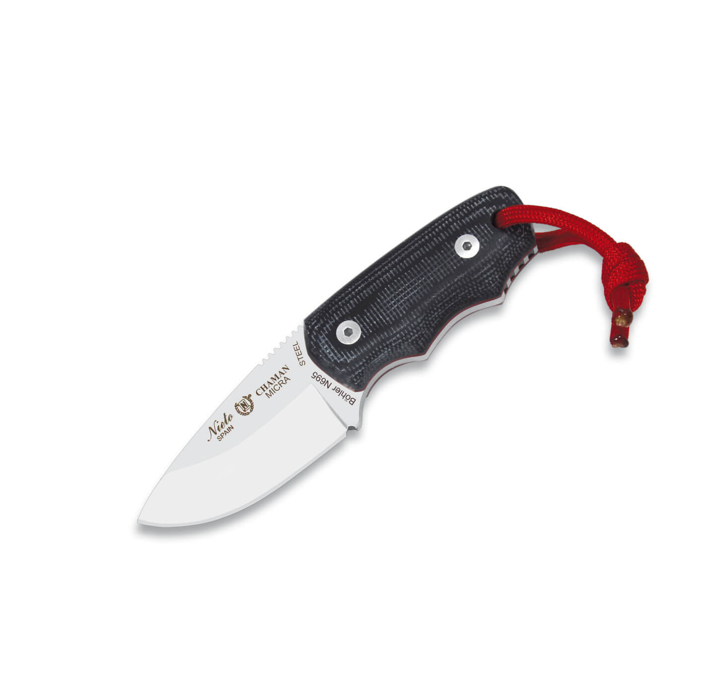 Cuchillo táctico Nieto Chamán micra con mango de micarta negra ...