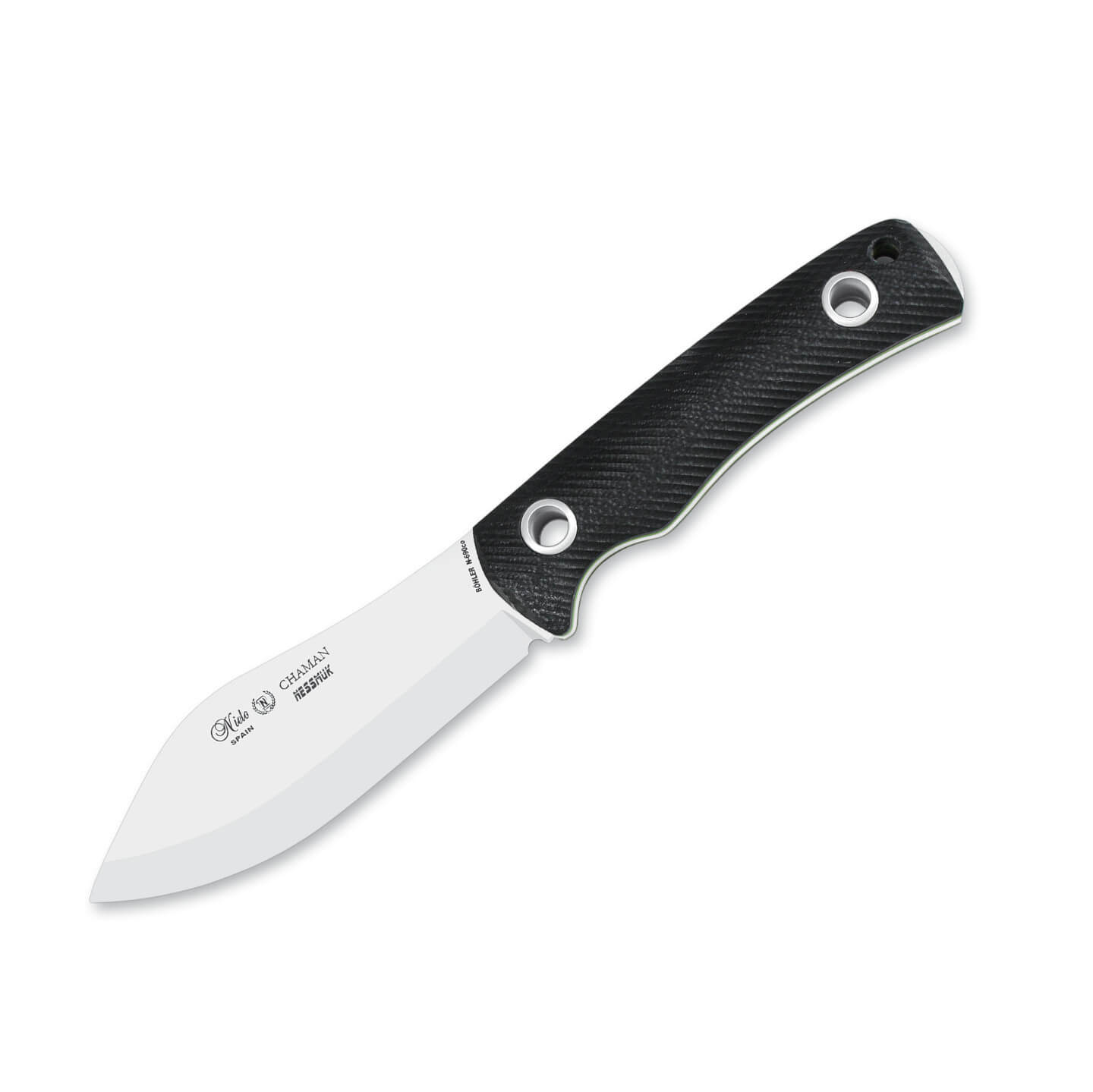 Cuchillo Nieto Chaman Nessmuk con mango de G10 negro y hoja de 10...