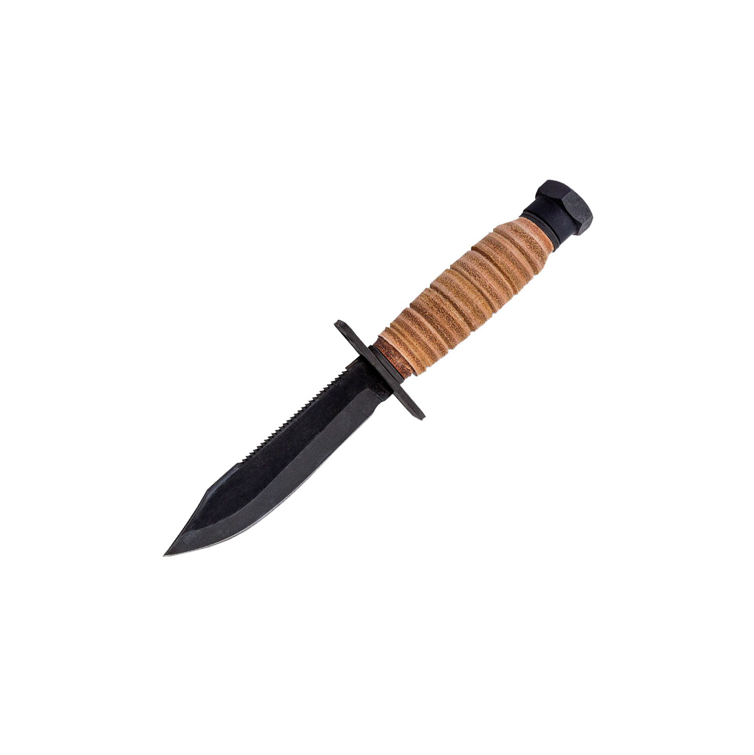 Cuchillo táctico Air Force Survival Knife con mango de piel