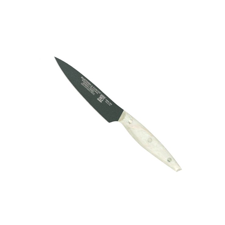 Cuchillo cocinero con hoja teflonada de 11 cm y mango de plástic...