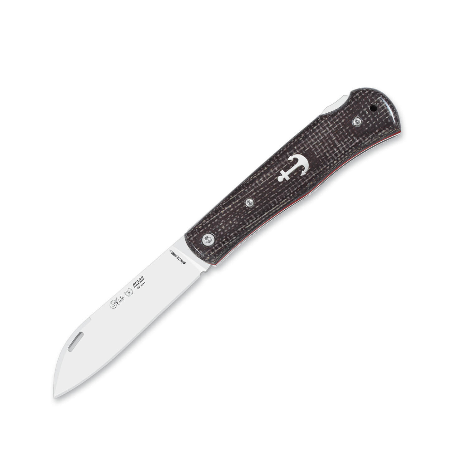 Navaja marinera Nieto Ocean con mango de micarta yute con ancla y...