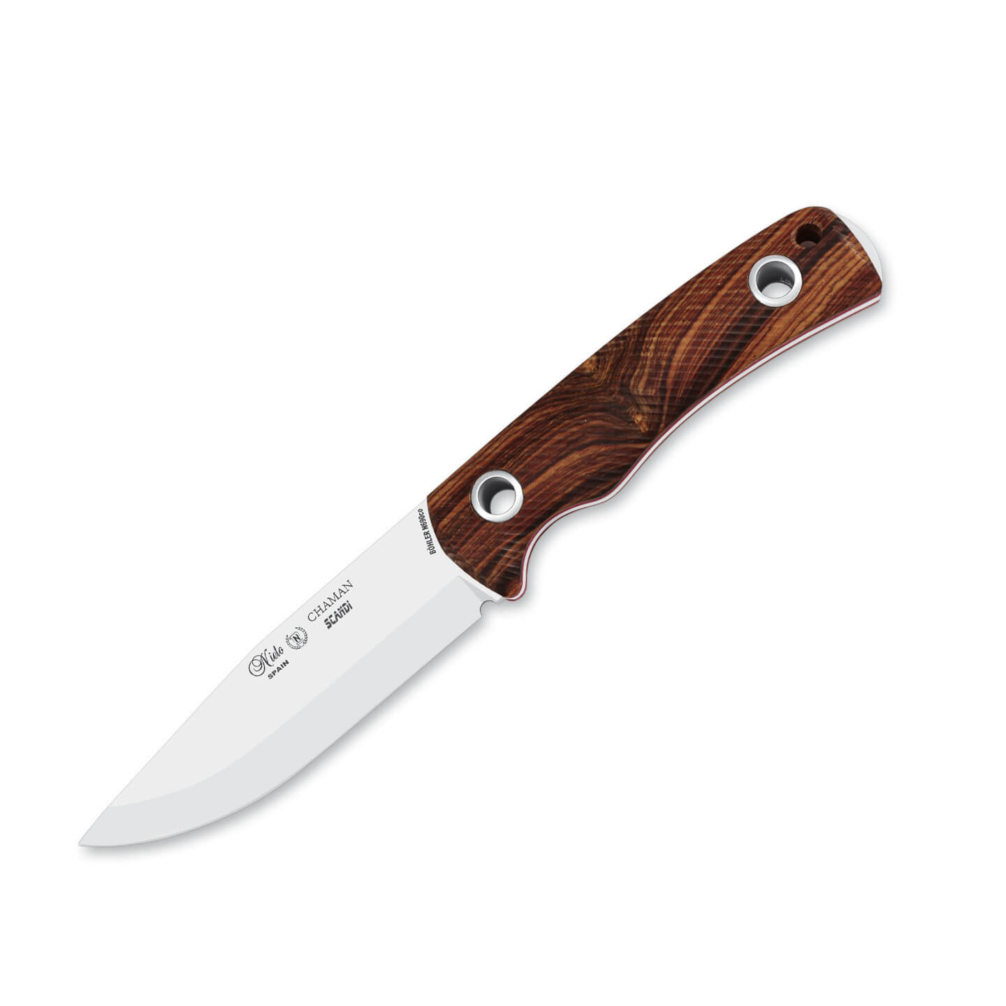 Cuchillo táctico Nieto Chamán Scandi con mango de cocobolo con ...