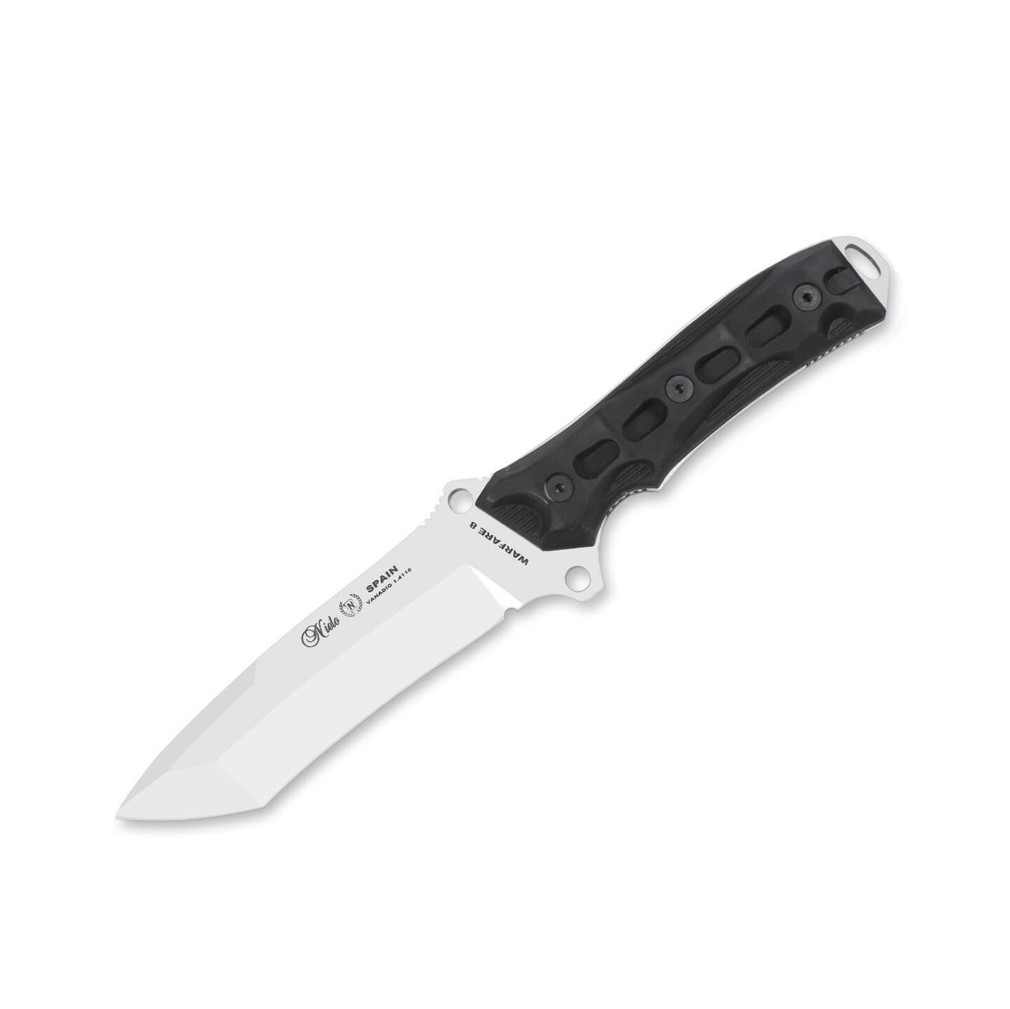 Cuchillo táctico Nieto Warfare 8 con mango de forprene negro y h...