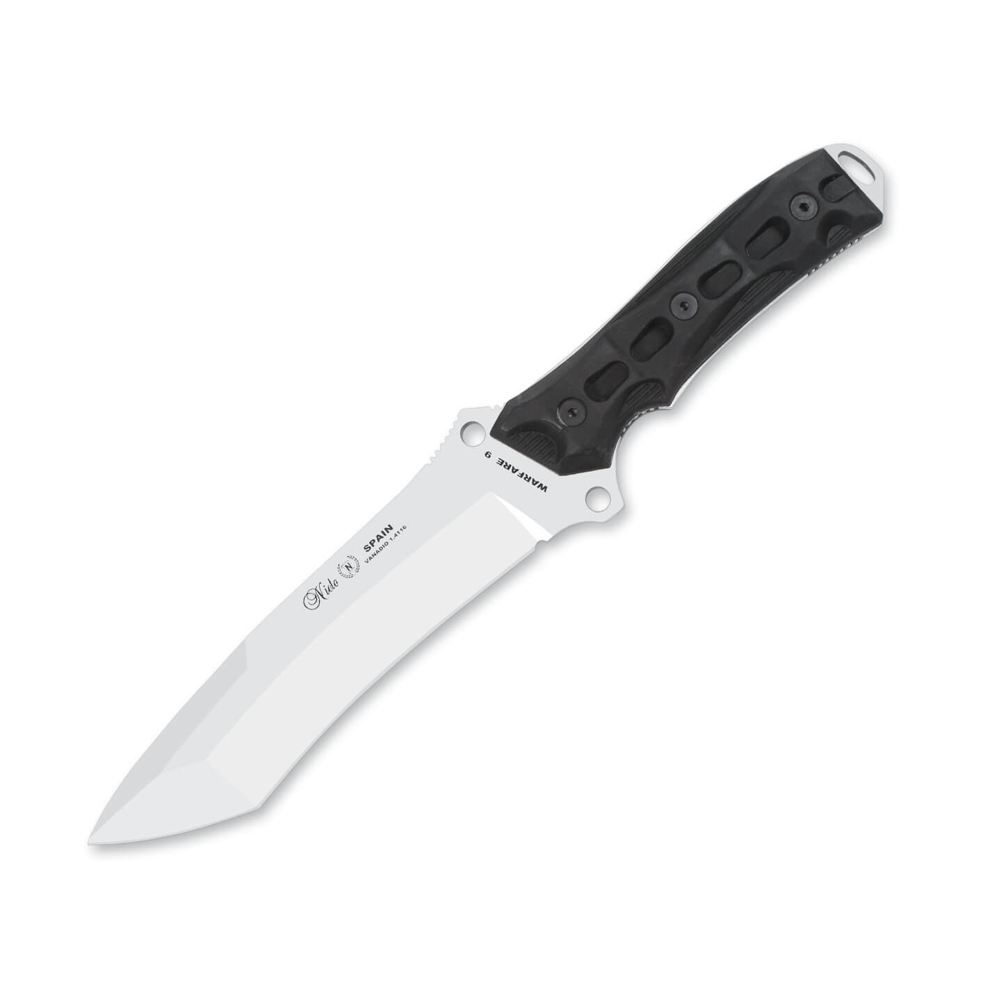 Cuchillo táctico Nieto Warfare 9 con mango de forprene negro y h...