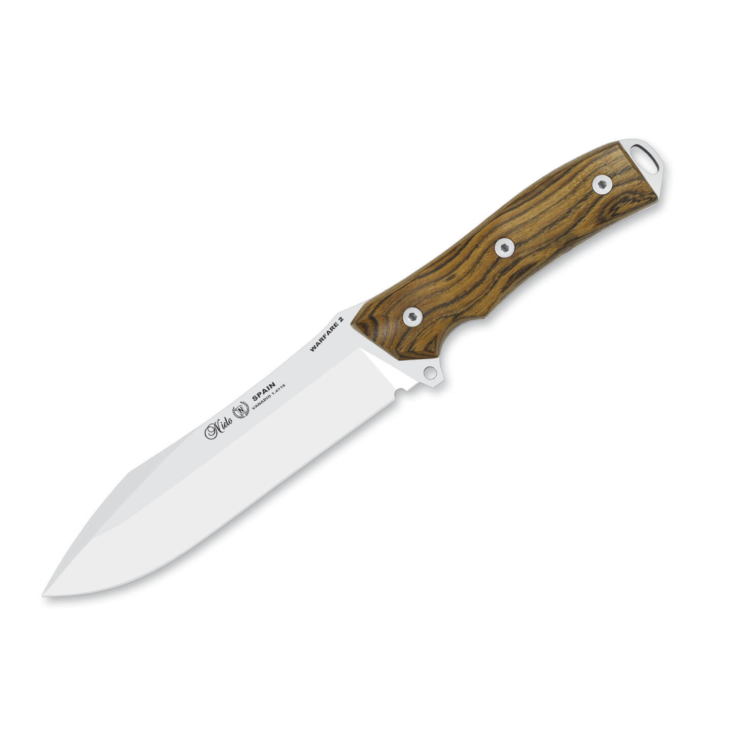 Cuchillo táctico Nieto Warfare 2 con mango de madera de bokote y...