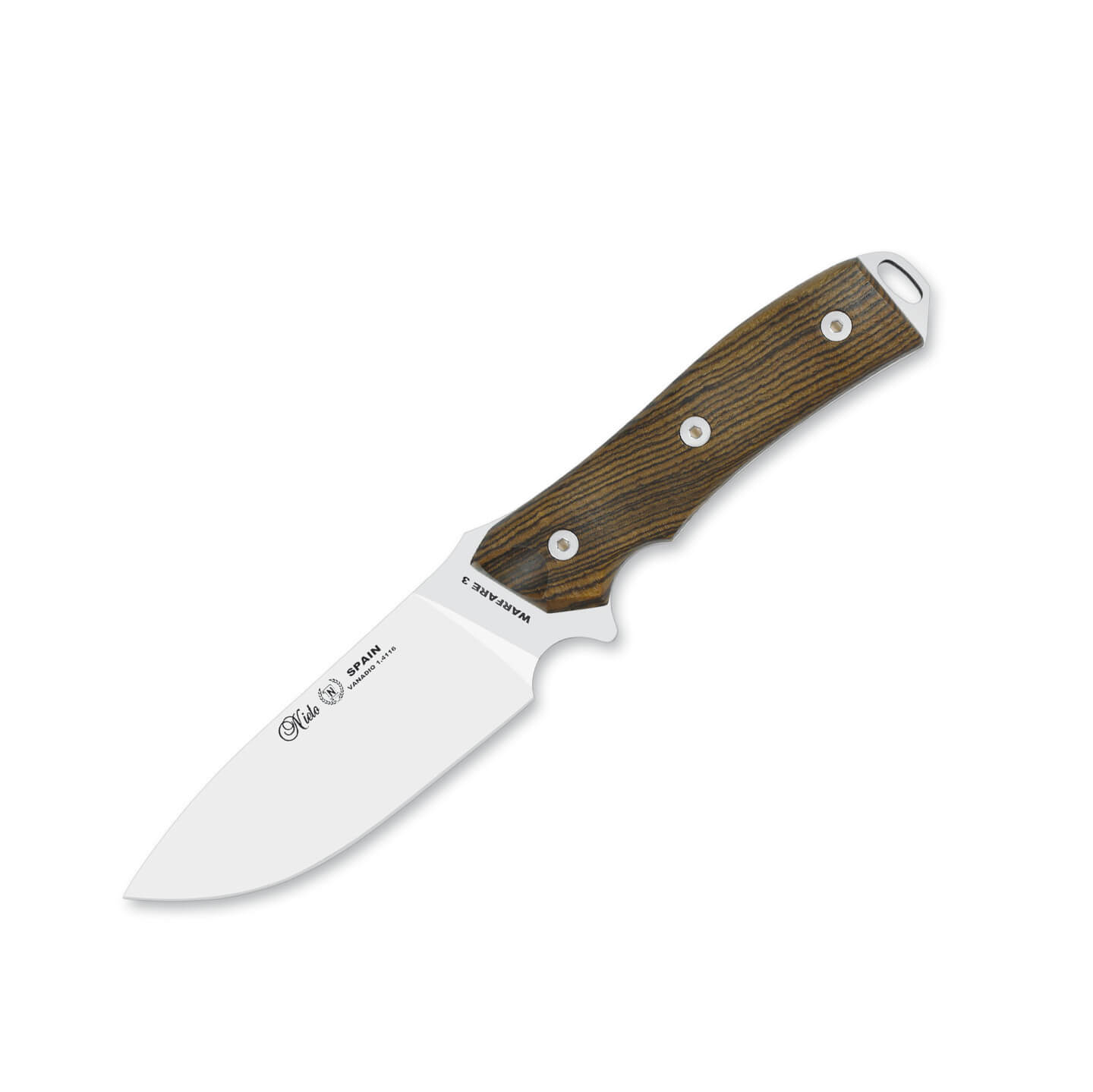 Cuchillo táctico Nieto Warfare 3 con mango de madera de bokote y...