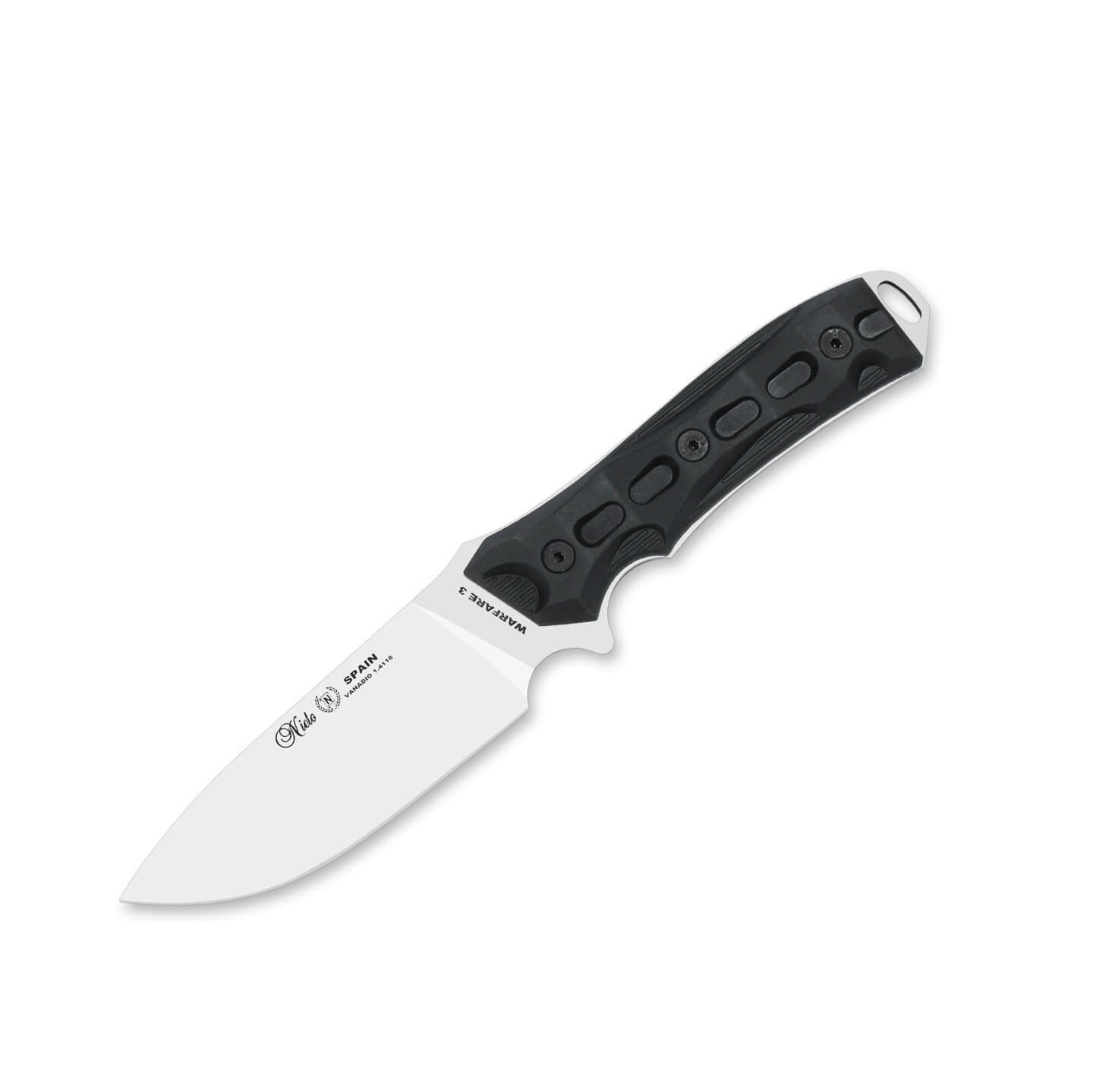 Cuchillo táctico Nieto Warfare 3 con mango de forprene negro y h...