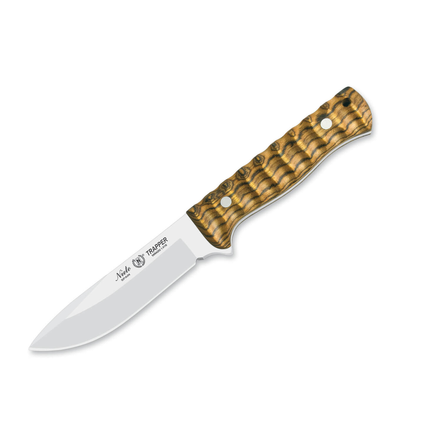 Cuchillo bushcraft Nieto Trapper con mango de madera de bokote y ...