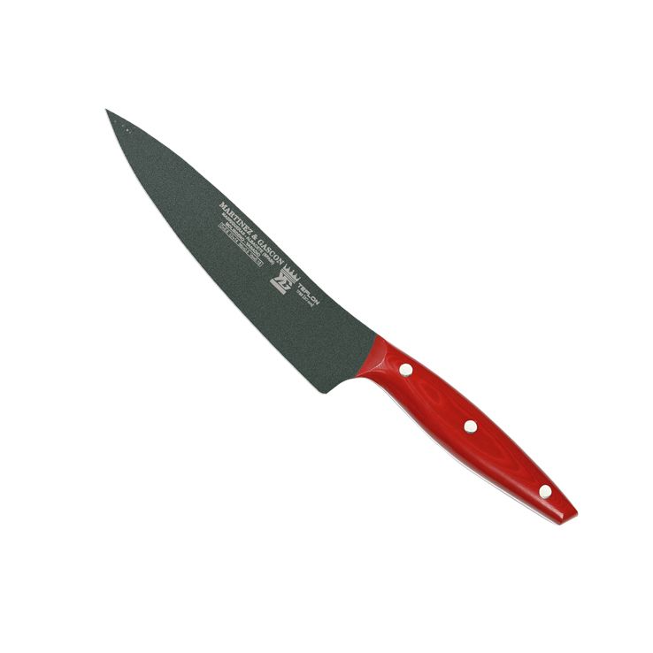 Cuchillo cocinero con hoja teflonada de 16 cm y mango de micarta ...