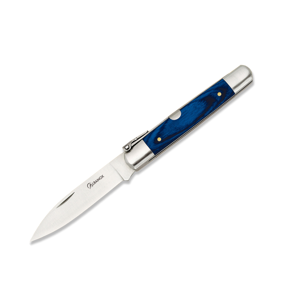 Navaja machete Nº 00 con mango de estamina azul y hoja de 7 cm