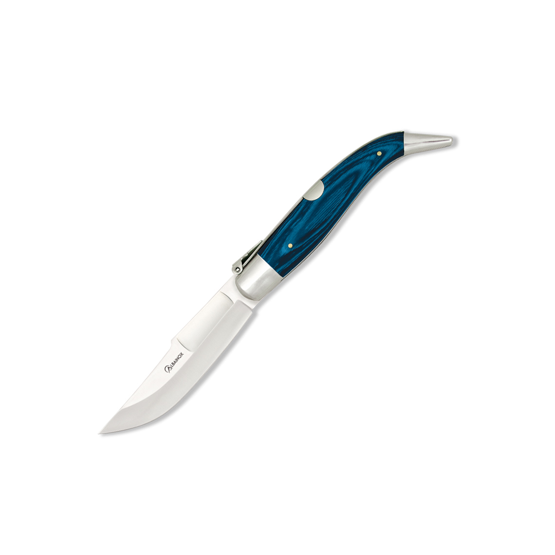 Navaja clásica con mango de estamina azul y hoja de 8.2 cm
