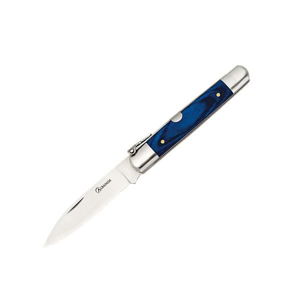 Navaja machete Nº 0 con mango de estamina azul y hoja de 7.5 cm