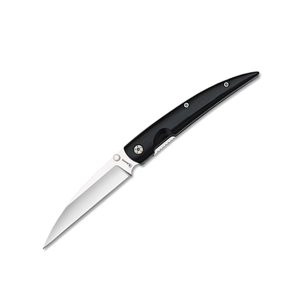 Navaja de bolsillo con mango de estamina negra y hoja de 8.6 cm