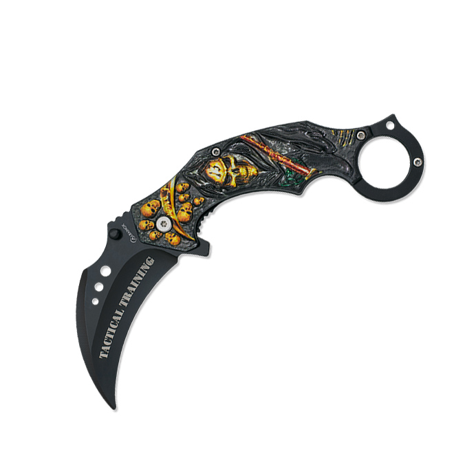 Navaja karambit de entrenamiento de ABS con recubrimiento calaver...