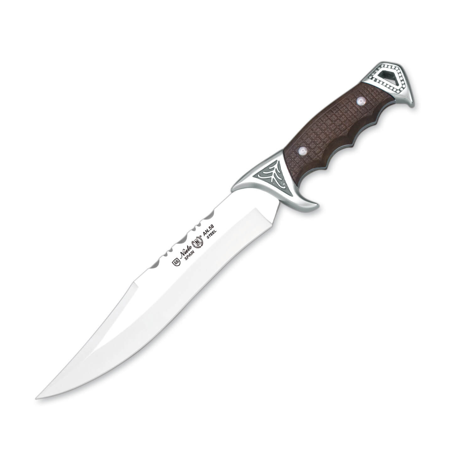 Cuchillo de caza Nieto Toledo con mango de cromo duro y ABS y hoj...