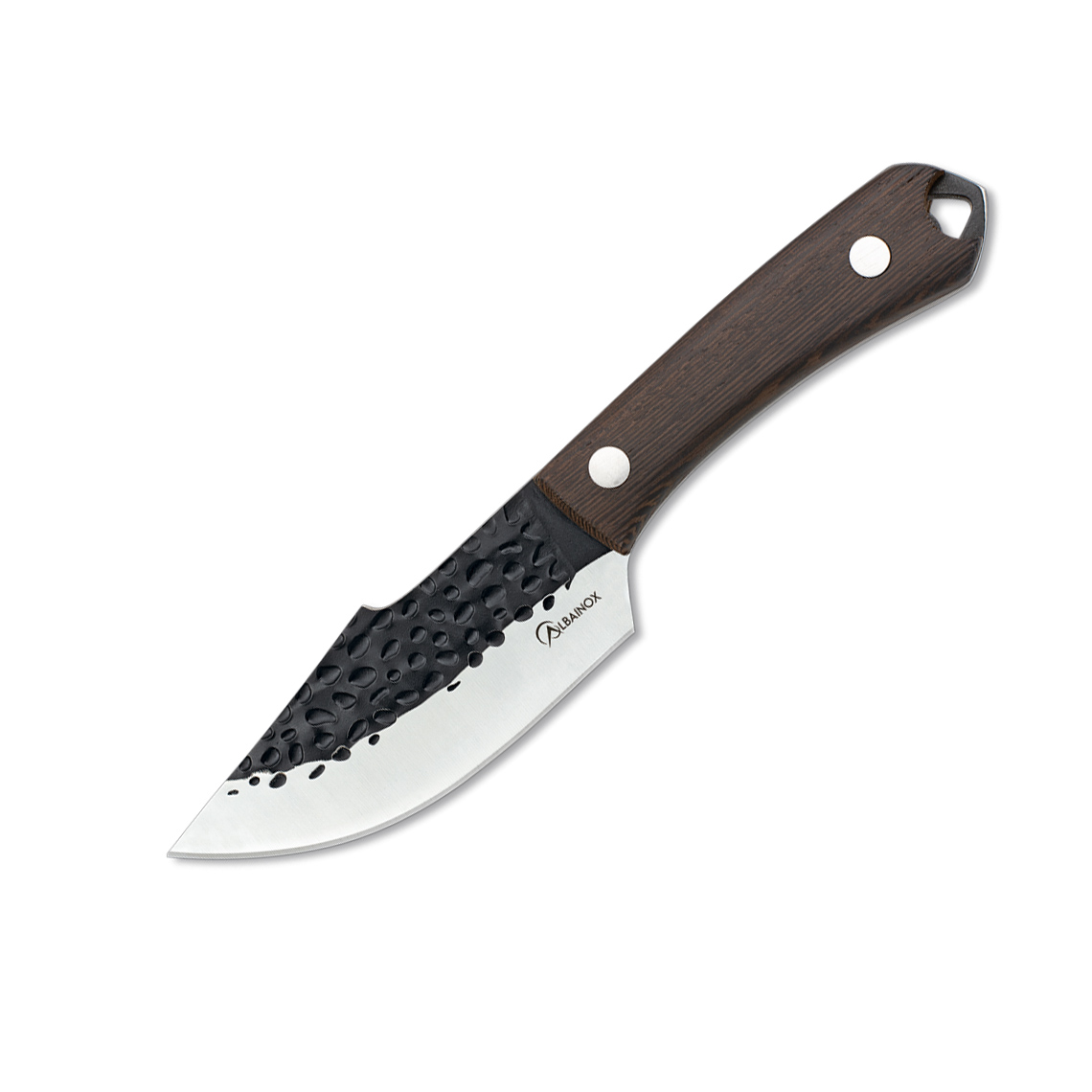 Cuchillo de caza con hoja ancha de 10.5 cm y mango de madera weng...