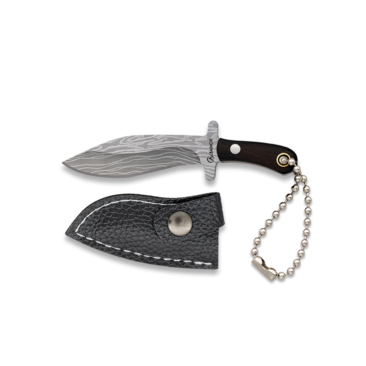 Cuchillo mini kukri con hoja de 5.3 cm y mango de estamina negra