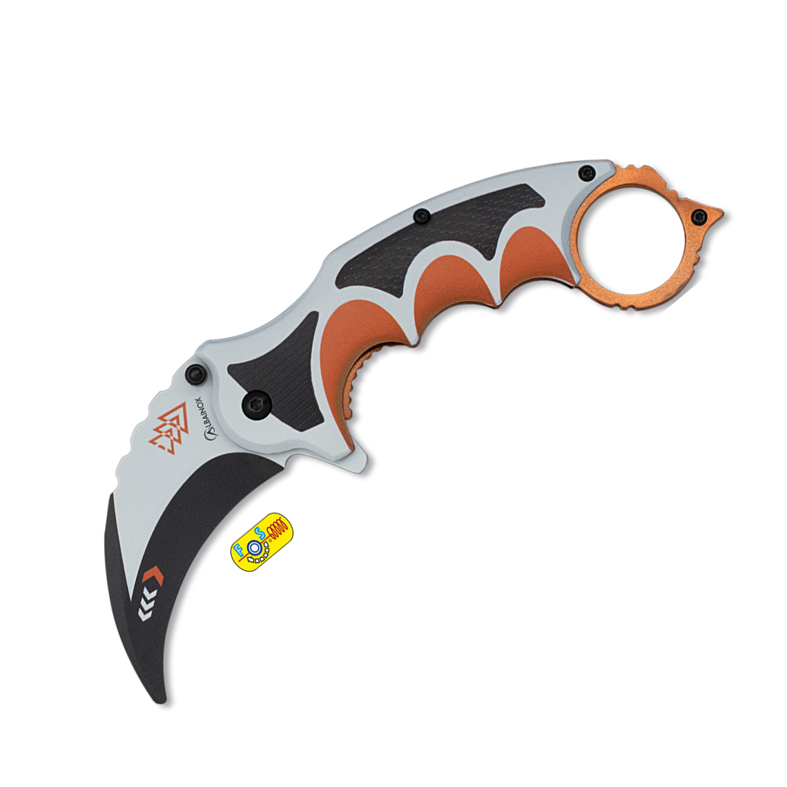 Navaja karambit de entrenamiento con hoja curva de 6.5 cm y mango...