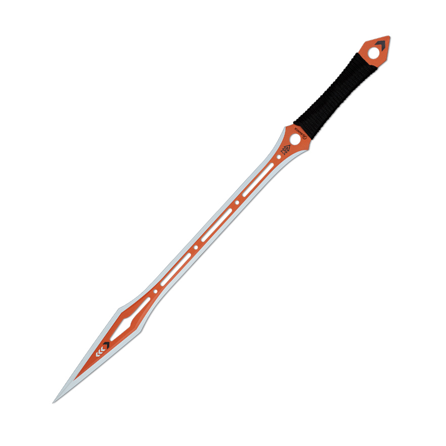 Machete táctico de 71 cm con mango encordado y funda de nylon