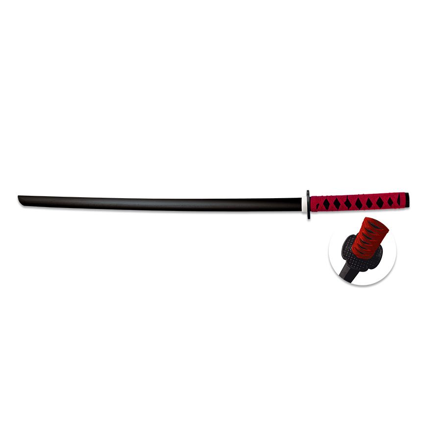 Katana de entrenamiento de madera con una longitud total de 100 cm