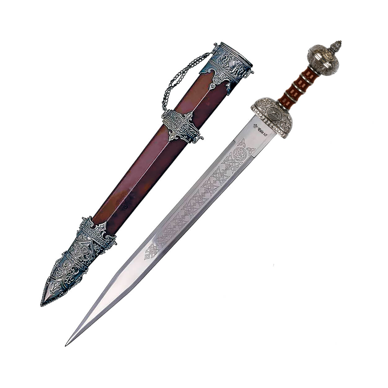 Espada romana com lâmina de 56,5 cm e cabo em zamak e ABS