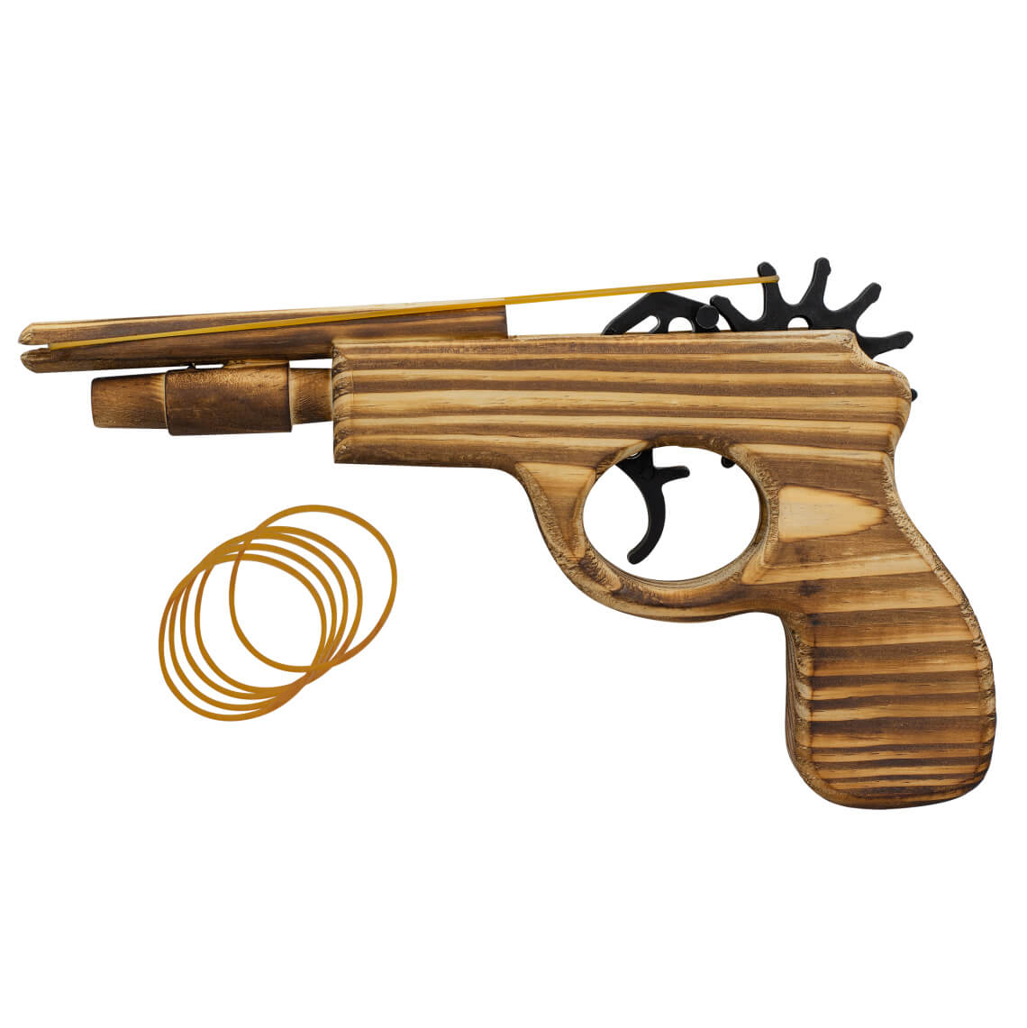 Arma de madeira com elásticos