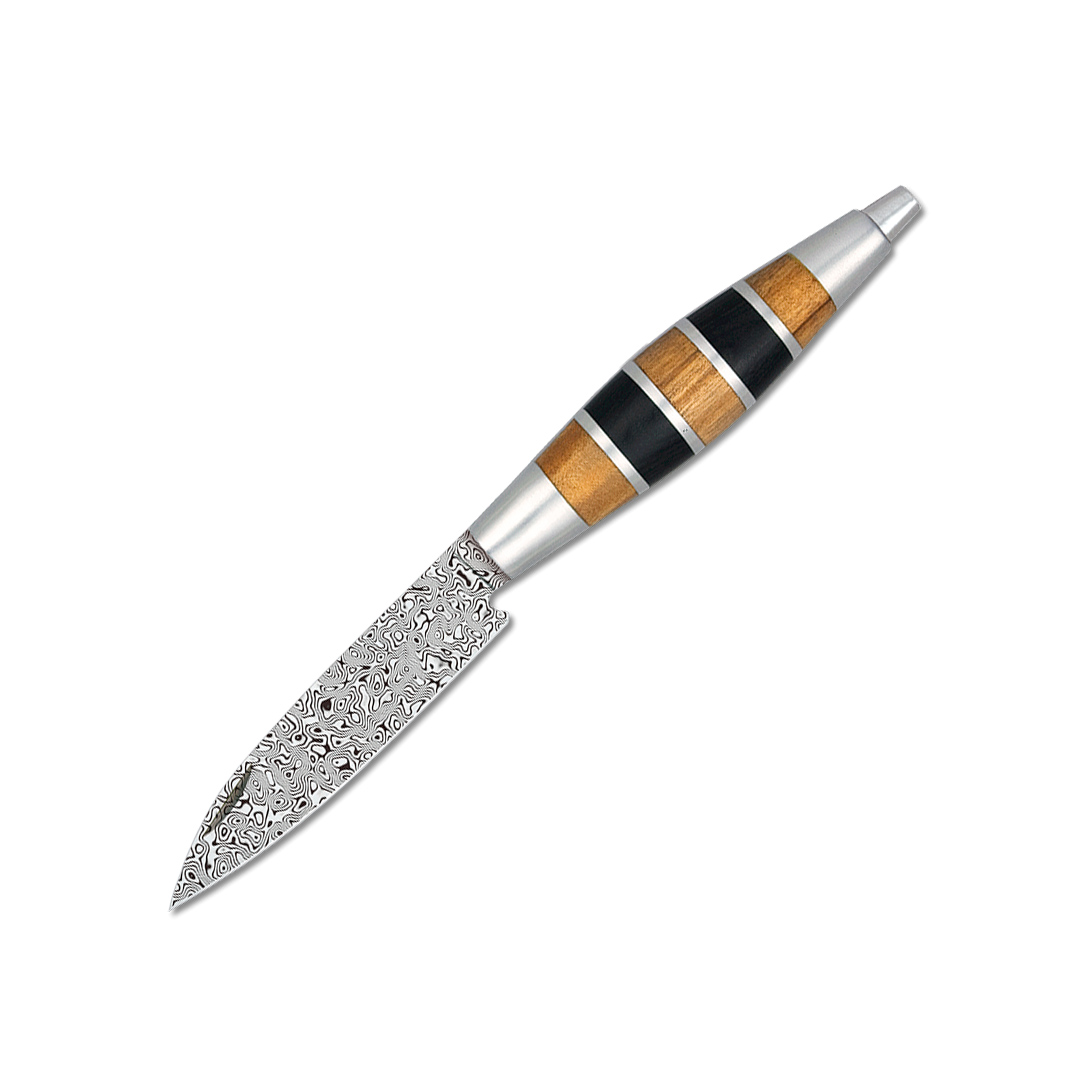 Navaja Canaria con hoja de acero damasco de 60 capas de 8.2 cm