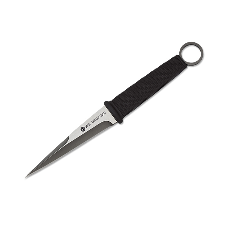 Cuchillo botero K25 con hoja de 12 cm y mango de goma negra